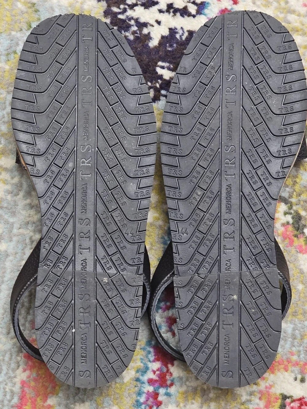 Torres Menorca Menorquinas Sandals Mens Size EU 44 / US 11 Black Pebbled Leather